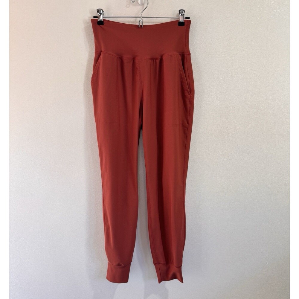 Old Navy Pants Leggings M High Rise Jogger Power Soft Orange Pockets Active Gym